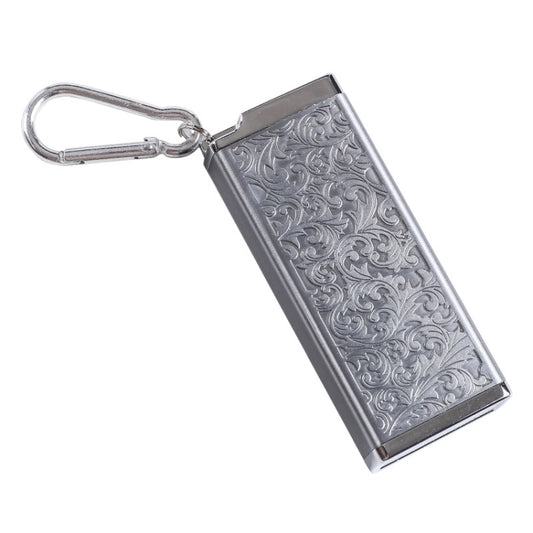 Portable Cigarette Case Portable With Lid Sealed Ashtray, Color: Silver Engraved Flower - Cigarette Box & Ashtrays by PMC Jewellery | Online Shopping South Africa | PMC Jewellery