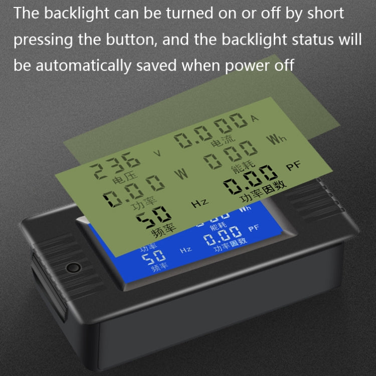 Peacefair English Version Multifunctional AC Digital Display Power Monitor, 100A (Open and Close CT) - Current & Voltage Tester by Peacefair | Online Shopping South Africa | PMC TechLife | Buy Now Pay Later Mobicred