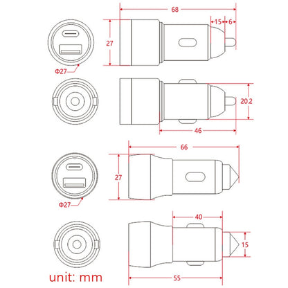 Aluminum Alloy Cigarette Lighter Applicable Car Charger, Model: Black QCPD - Car Charger by PMC Jewellery | Online Shopping South Africa | PMC Jewellery