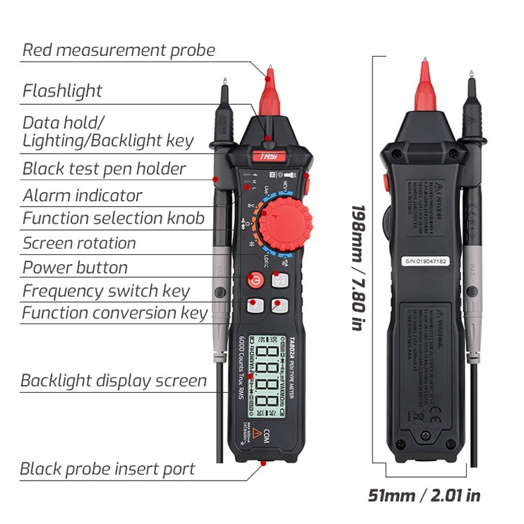 TASI Pen Multimeter Small Portable Intelligent Universal Table, Style: TA802A Automatic Range - Digital Multimeter by TASI | Online Shopping South Africa | PMC TechLife | Buy Now Pay Later Mobicred