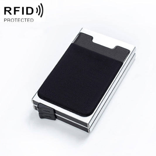 RFID Aluminum Alloy Anti-Degaussing Coin Card Holder(Silver Black) - Antimagnetic RFID Package by PMC Jewellery | Online Shopping South Africa | PMC Jewellery