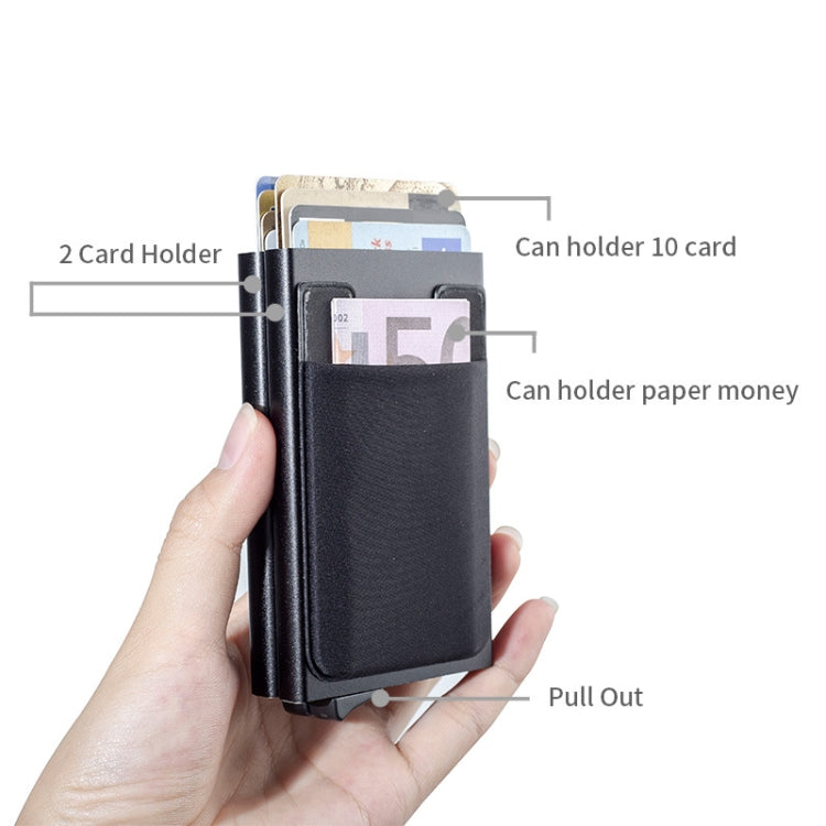 RFID Aluminum Alloy Anti-Degaussing Coin Card Holder(Silver Black) - free shipping - PMC TechLife - Order now!