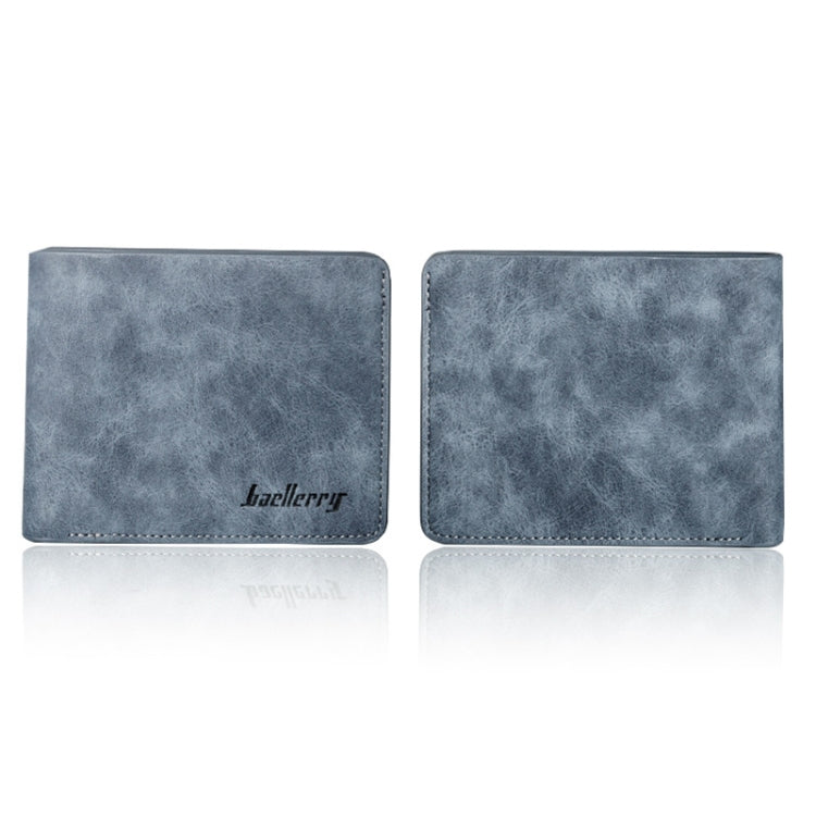 Baellerry BLR1152 Men Short Wallet Vintage Frosted Two Fold Wallet(Gray Horizontal) - free shipping - PMC TechLife - Order now!