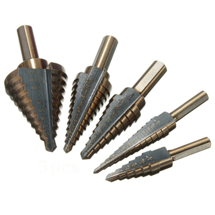 Pagoda Drill Bit High Speed Steel Opener Triangle Handle Stairs Drill Bit(5 In 1 Boxed) - Drill & Drill Bits by PMC Jewellery | Online Shopping South Africa | PMC Jewellery