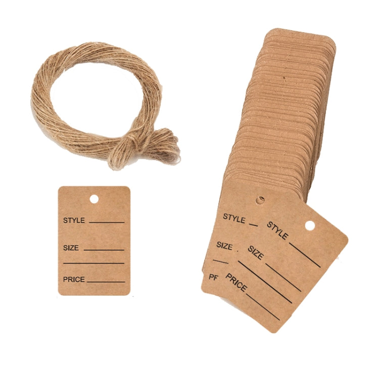 5 Bags 100PCS/Bag Kraft Paper Gift Tags Hang Tags(L-18) - Sticker & Tags by PMC Jewellery | Online Shopping South Africa | PMC Jewellery