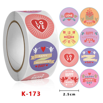 Roll Pack Valentine Day Heart Love Sticker Self-adhesive Label, Size: 2.5cm / 1 Inch(K-173) - Sticker & Tags by PMC Jewellery | Online Shopping South Africa | PMC Jewellery