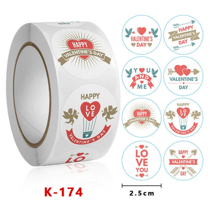 Roll Pack Valentine Day Heart Love Sticker Self-adhesive Label, Size: 2.5cm / 1 Inch(K-174) - Sticker & Tags by PMC Jewellery | Online Shopping South Africa | PMC Jewellery