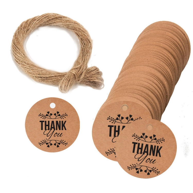 100pcs /Pack Kraft Paper Gift Tag With 20m Hemp Rope(L-01) - Gift Bags & Wrapping Supplies by PMC Jewellery | Online Shopping South Africa | PMC Jewellery