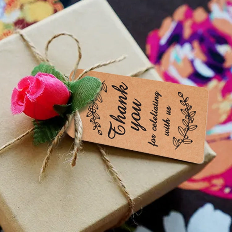 100pcs /Pack Kraft Paper Gift Tag With 20m Hemp Rope(L-02) - Gift Bags & Wrapping Supplies by PMC TechLife | Online Shopping South Africa | PMC TechLife