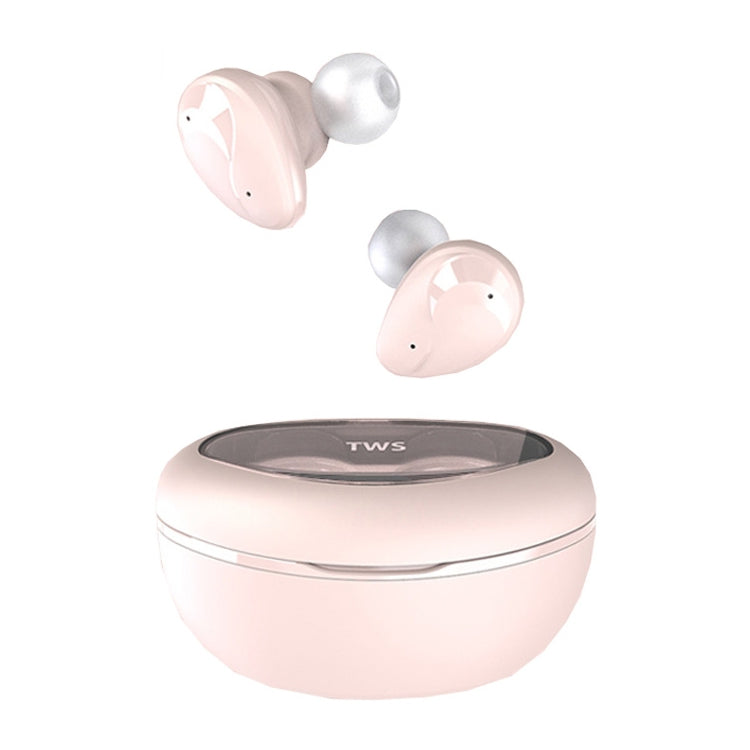 Mini Wireless With Charged Power Display ENC Bluetooth Headset(Pink) - Bluetooth Earphone by PMC Jewellery | Online Shopping South Africa | PMC Jewellery