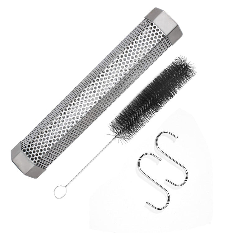 12 Inch Stainless Steel 304 Smoked Tube BBQ Box Outdoor Cold Smoke Box,Style: Tube + Brush + Hook - Cooking Tools by PMC TechLife | Online Shopping South Africa | PMC TechLife | Buy Now Pay Later Mobicred