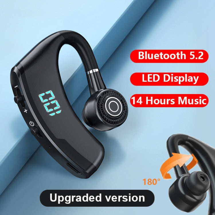 V9S Bluetooth Headset Noise Cancelling Headphones With LED Display(Black Single Ear) - Bluetooth Earphone by PMC TechLife | Online Shopping South Africa | PMC TechLife