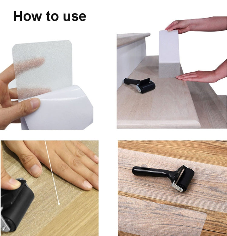 15 PCS PEVA  Rubber Non-marking Step Non-slip Tape,Size:  10 x 60cm(Gravel Transparent) - free shipping - PMC TechLife - Order now!