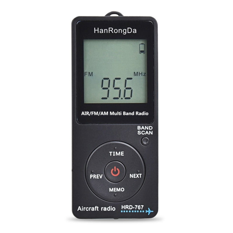 HanRongDa Mini Aviation Band Radio Can Set Automatic Shutdown FM, AM, AIR Radio(Black) - Radio Player by PMC TechLife | Online Shopping South Africa | PMC TechLife