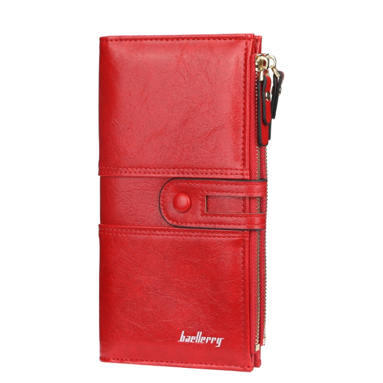 Baellerry  Ladies Long Large Capacity Buckle Zip Clutch Multi-Card Wallet(Red) - Wallets by Baellerry | Online Shopping South Africa | PMC TechLife | Buy Now Pay Later Mobicred