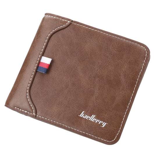 Baellerry Short Wallet Tri-fold Horizontal Coin Purse For Men(Dark Coffee) - Wallets by Baellerry | Online Shopping South Africa | PMC Jewellery