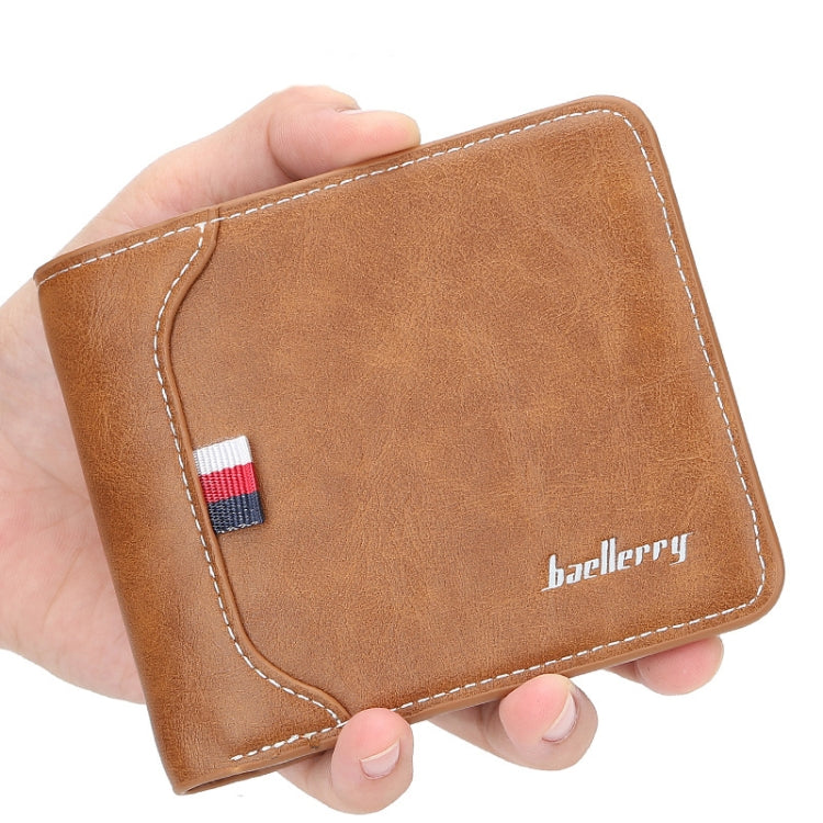 Baellerry Short Wallet Tri-fold Horizontal Coin Purse For Men(Light Coffee) - Wallets by Baellerry | Online Shopping South Africa | PMC Jewellery