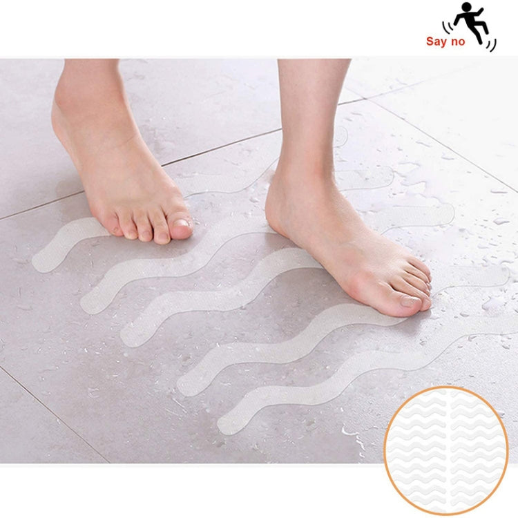 24pcs /Bag Wavy Shaped Safety Bathtub Non-Slip Sticker, Specification:  1.3 x 18cm(Black) - Adhesives & Sealers by PMC TechLife | Online Shopping South Africa | PMC TechLife