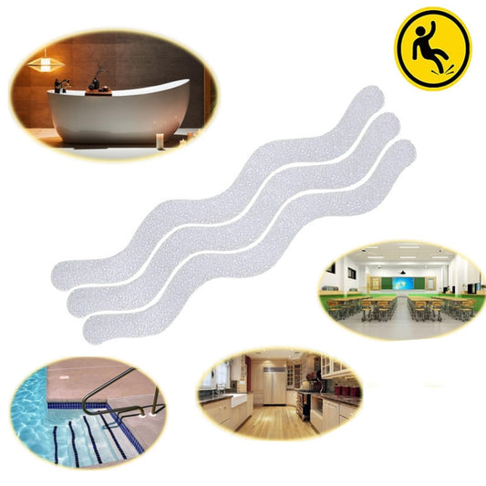 24pcs /Bag Wavy Shaped Gravel Pattern Bathtub Non-Slip Sticker, Specification: 1.3 x 18cm(Transparent) - Adhesives & Sealers by PMC Jewellery | Online Shopping South Africa | PMC Jewellery