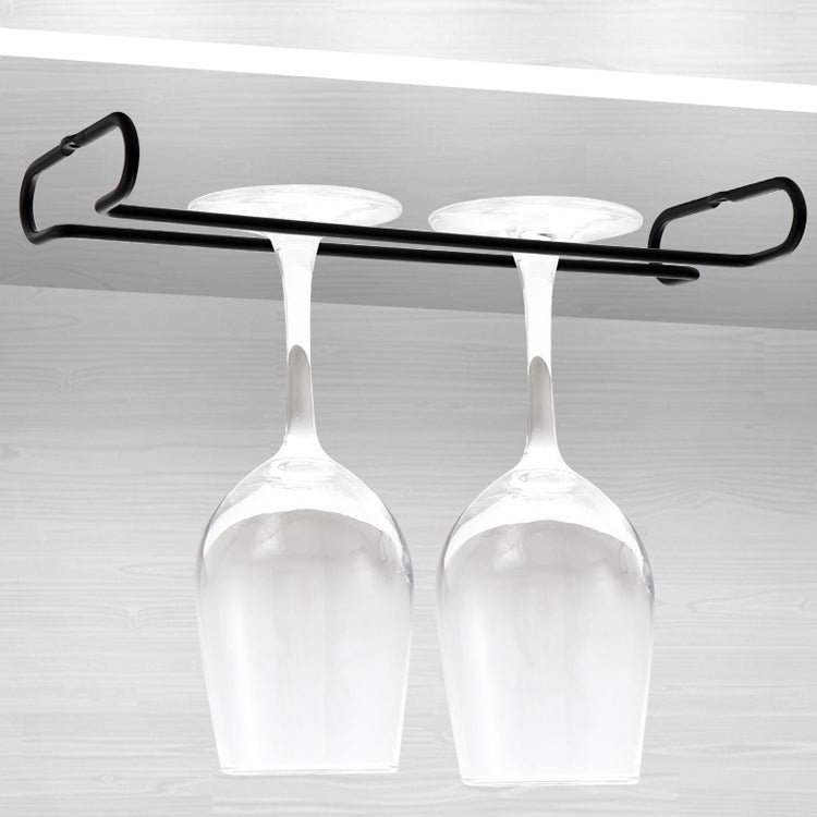 Simple Single-Row Red Wine Cup Inverted Rack(Dumb Black) - Shelf by PMC Jewellery | Online Shopping South Africa | PMC Jewellery