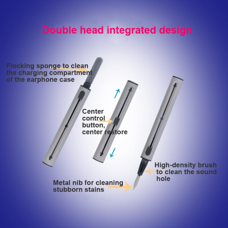 5 PCS Portable Second-generation Telescopic Headset Cleaning Pen Keyboard Dust Brush(Black) - Other Accessories by PMC TechLife | Online Shopping South Africa | PMC TechLife