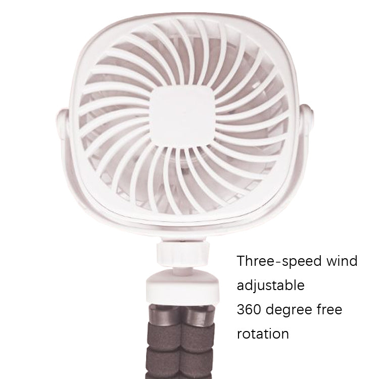 Octopus Stroller Deformation Fan Desktop Portable Handheld USB Small Fan, Colour: 1200mAh Black - Electric Fans by PMC Jewellery | Online Shopping South Africa | PMC Jewellery