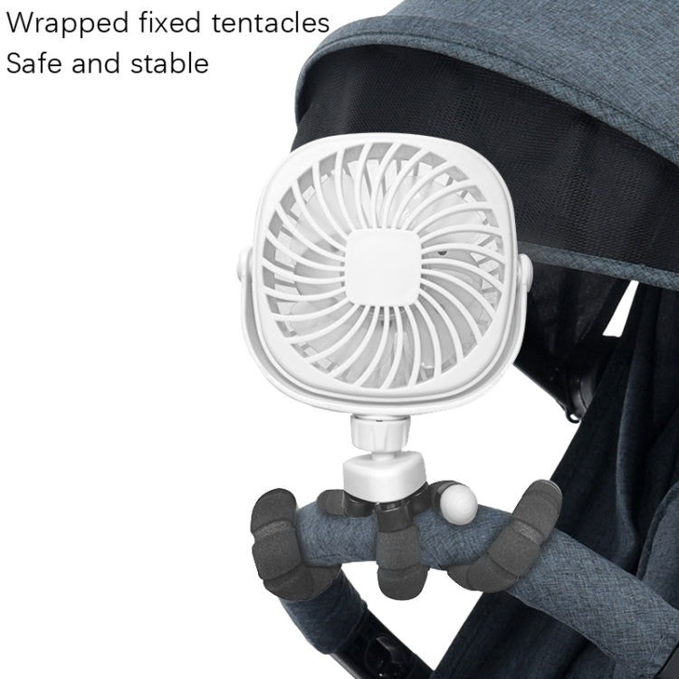 Octopus Stroller Deformation Fan Desktop Portable Handheld USB Small Fan, Colour: 1200mAh Black - Electric Fans by PMC Jewellery | Online Shopping South Africa | PMC Jewellery