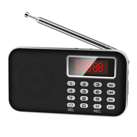 Y-619  FM/AM Mini Radio MP3 Rechargeable Music Player Support TF/SD Card with LED Display(Black) - Radio Player by PMC Jewellery | Online Shopping South Africa | PMC Jewellery