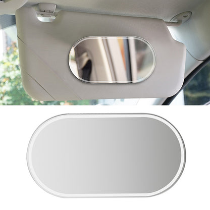 Sun Visor High-Definition Mirror Stainless Steel Makeup Mirror Oval Small - Interior Mirrors by PMC Jewellery | Online Shopping South Africa | PMC Jewellery