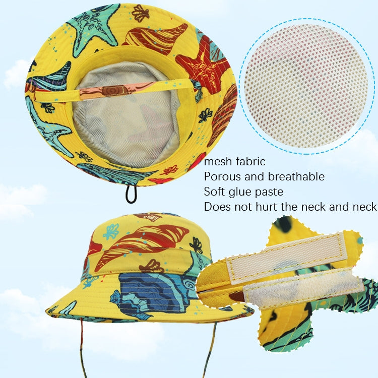 outfly Ocean-Style Child Sunscreen Fisherman Hat, Size: S 54-56cm(White Background Coconut Tree) - Peaked Cap by PMC Jewellery | Online Shopping South Africa | PMC Jewellery