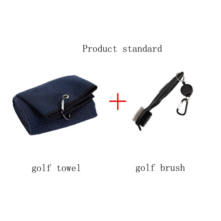 Hook Towel + Club Cleaning Brush Golf Cleaning Set(Black) - Golf Accessories by PMC Jewellery | Online Shopping South Africa | PMC Jewellery