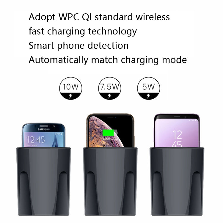 Car Cup 4 In 1 Wireless Charger Support 15W/10W/7.5W/5W Wireless Charging(X13) - Car Charger by PMC Jewellery | Online Shopping South Africa | PMC Jewellery