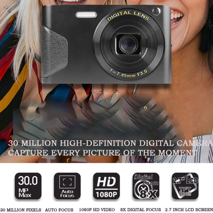 C8 4K  2.7-inch LCD Screen HD Digital Camera Retro Camera,Version: 48W Upgraded Version Black - Video Cameras by PMC Jewellery | Online Shopping South Africa | PMC Jewellery