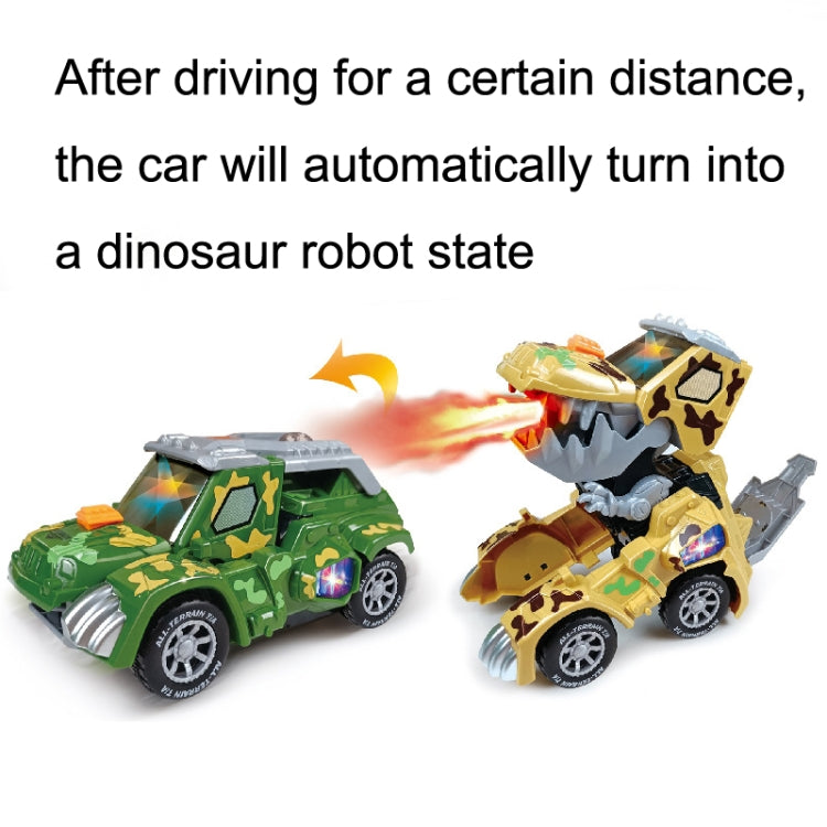 HG-884 Spray Deformation Dinosaur Fighting Vehicle Light Music Automatic Rotating Children Toys(Green) - Model Toys by PMC Jewellery | Online Shopping South Africa | PMC Jewellery