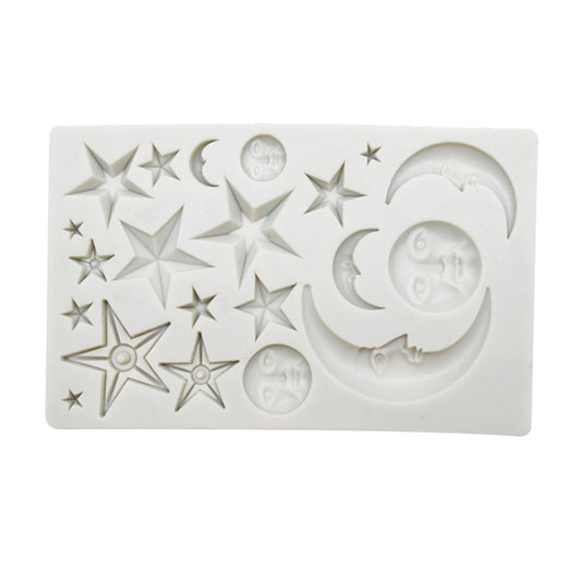Star Moon Face Chocolate Clay DIY Silicone Mold(Gray) - Arts & Crafts by PMC Jewellery | Online Shopping South Africa | PMC Jewellery