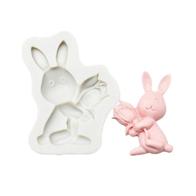 2 PCS Easter Bunny Egg Chocolate Baking Clay Silicone Mold, Specification: Bouquet Bunny - Arts & Crafts by PMC Jewellery | Online Shopping South Africa | PMC Jewellery