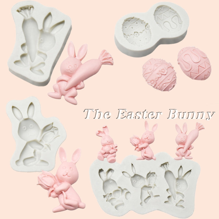 2 PCS Easter Bunny Egg Chocolate Baking Clay Silicone Mold, Specification: Bouquet Bunny - Arts & Crafts by PMC Jewellery | Online Shopping South Africa | PMC Jewellery