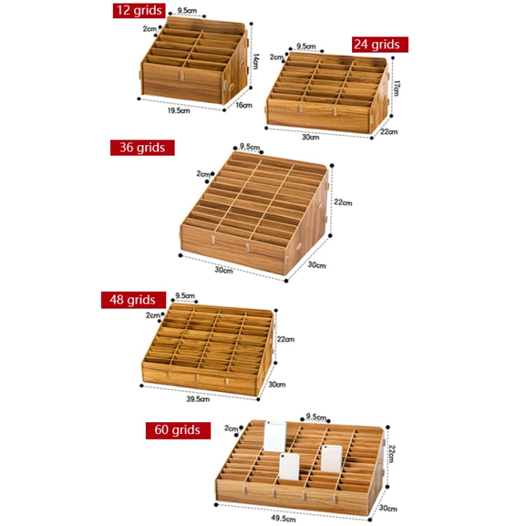 D-86 Office Conference Classroom Mobile Phone Storage Box, Style: 36 Grids (Walnut) - Storage Boxes by PMC Jewellery | Online Shopping South Africa | PMC Jewellery