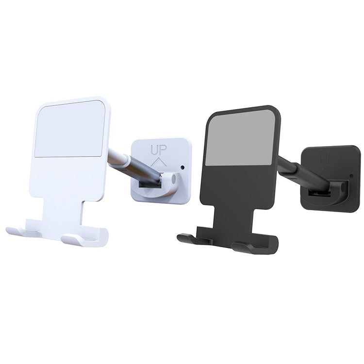 2 PCS T11 Wall Paste Mobile Phone Bracket Foldable Lift Bathroom Kitchen Wall Bracket(White) - Hand-Sticking Bracket by PMC Jewellery | Online Shopping South Africa | PMC Jewellery