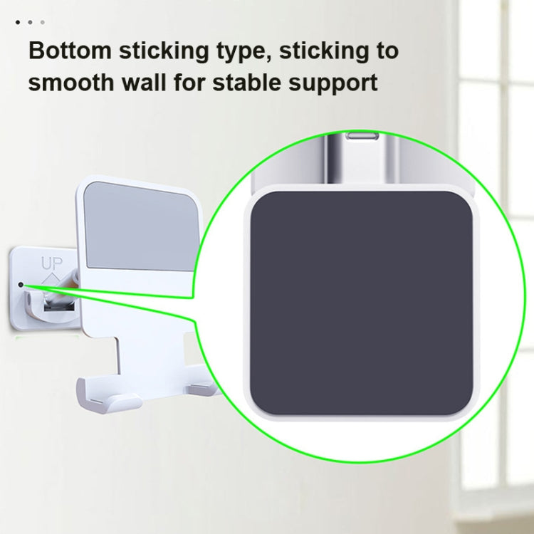 2 PCS T11 Wall Paste Mobile Phone Bracket Foldable Lift Bathroom Kitchen Wall Bracket(Black) - free shipping - PMC TechLife - Order now!