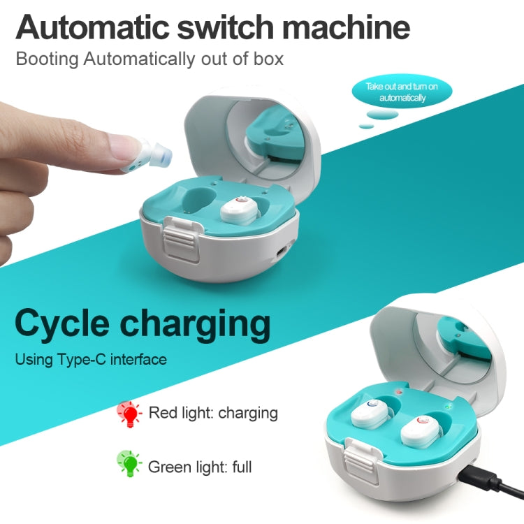 TWS On-Ear Sound Amplifier Hearing Aid with Charging Compartment(Skin Color) - Hearing Aids by null | Online Shopping South Africa | PMC Jewellery