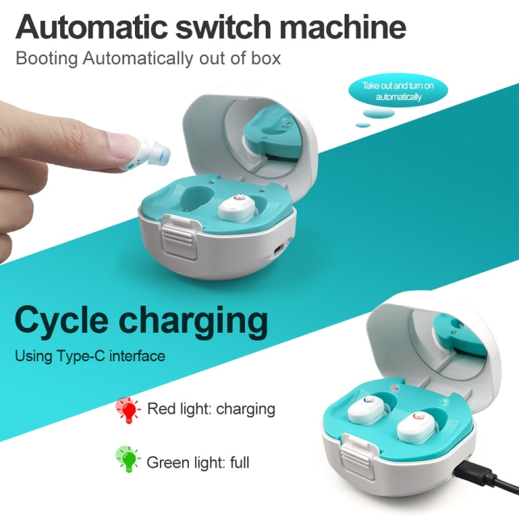 TWS On-Ear Sound Amplifier Hearing Aid with Charging Compartment(White) - free shipping - PMC TechLife - Order now!