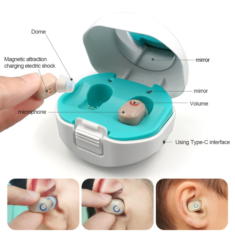 TWS On-Ear Sound Amplifier Hearing Aid with Charging Compartment(Skin Color) - free shipping - PMC TechLife - Order now!