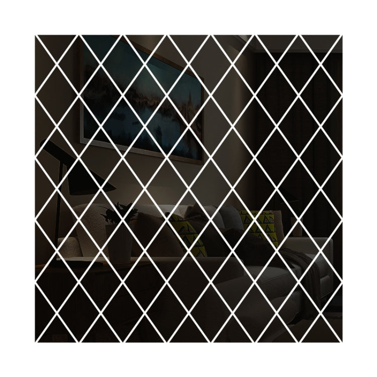 Rhombus Stitching Background Acrylic Mirror Decorative Stickers, Specification: Black Large - Decorative Mirrors by PMC Jewellery | Online Shopping South Africa | PMC Jewellery