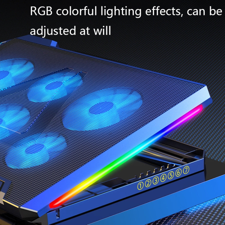 NUOXI Q9 RGB Lighting Effect Laptop Cooler(Black) - Cooling Pads by NUOXI | Online Shopping South Africa | PMC Jewellery