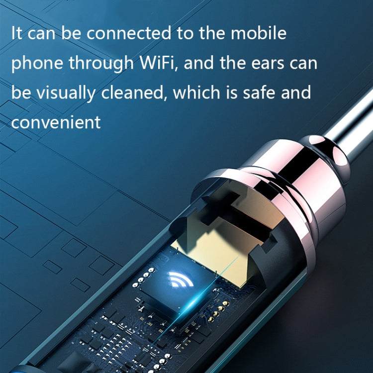 TES02 WIFI High-definition Intelligent Visual Ear Scoop(Dazzling Black) - Ear Care Tools by PMC TechLife | Online Shopping South Africa | PMC TechLife
