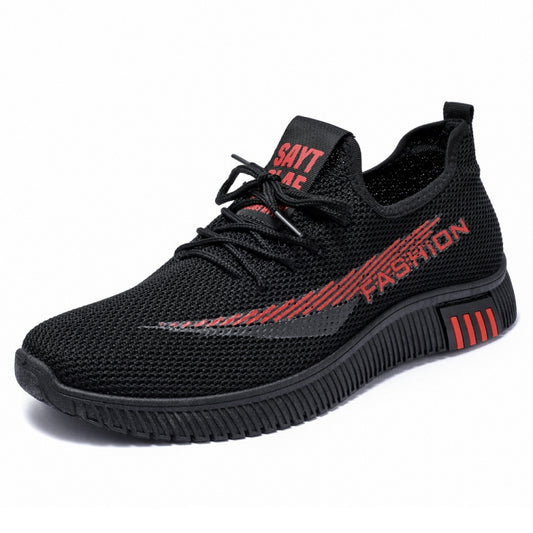 Men Spring Walking Shoes Casual Sports Breathable Flying Knit Shoes, Size: 42(Black) - Casual Shoes by PMC Jewellery | Online Shopping South Africa | PMC Jewellery