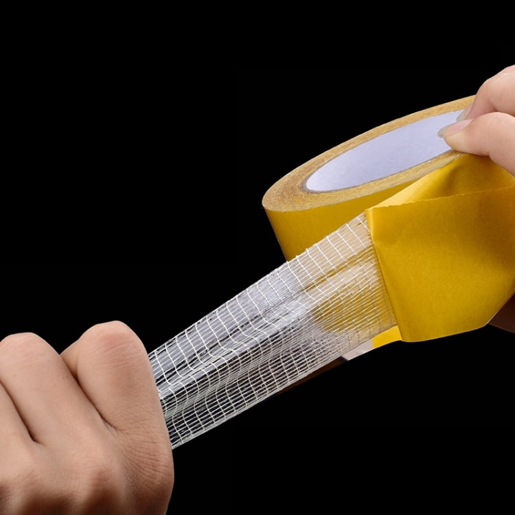 25mmx50 m Double-sided Fiberglass Grid Sticky Adhesive Fiber Transparent Mesh Tape - Tapes by PMC TechLife | Online Shopping South Africa | PMC TechLife