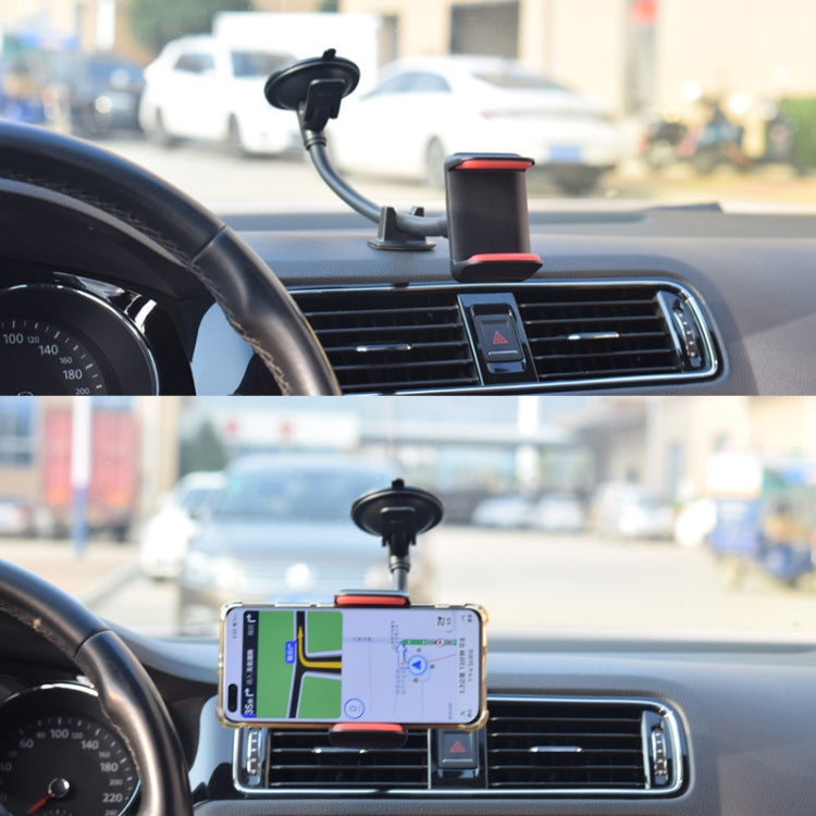 2 PCS Suction Cup Long Soft Hose Windshield Car Mobile Phone Clip Bracket(Gray Box Packaging) - Car Holders by PMC TechLife | Online Shopping South Africa | PMC TechLife