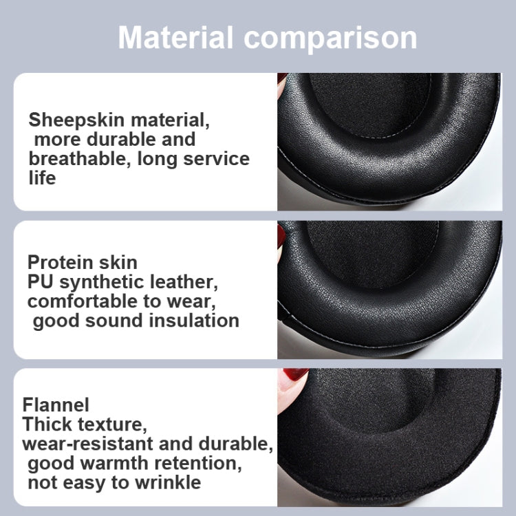 2 PCS  Earmuffs for Audio-Technica AD1000X AD2000X AD900X AD700X,Style: Black Thickened Protein Skin - Earmuff & Pad by PMC TechLife | Online Shopping South Africa | PMC TechLife
